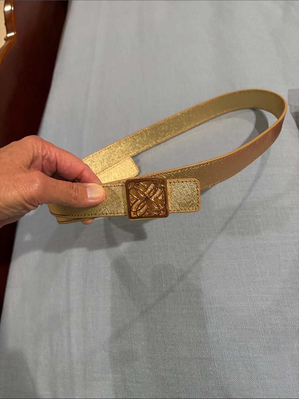 Lilly Pulitzer Gold Logo leather belt
